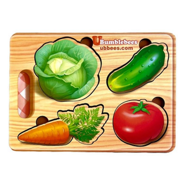 Дерев'яний пазл-вкладиш "Овочі" Ubumblebees (ПСФ122) PSF122 фон із підказкою (PSF122)