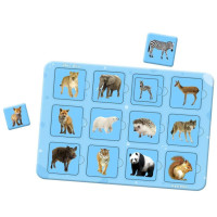 Дерев'яний пазл-сортер "Мама та малюк" Ubumblebees (ПСФ087) PSF087 дикі тварини (PSF087)