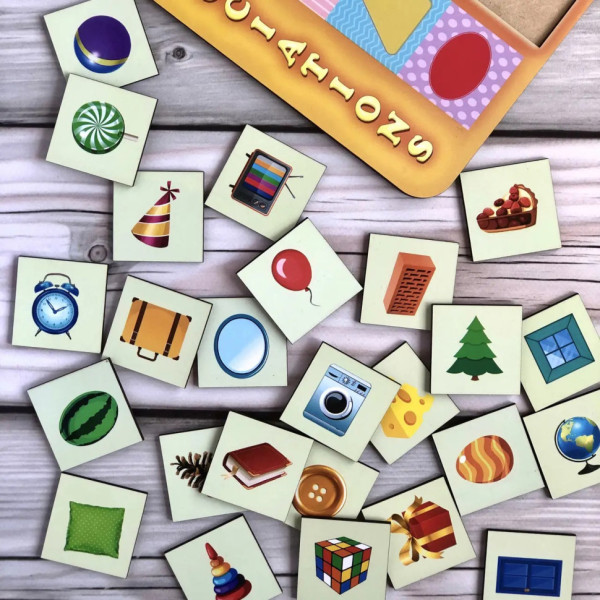 Дерев'яний пазл-вкладиш "Геометричні фігури" Ubumblebees (ПСД097) PSD097 сортер-асоціації (PSD097)