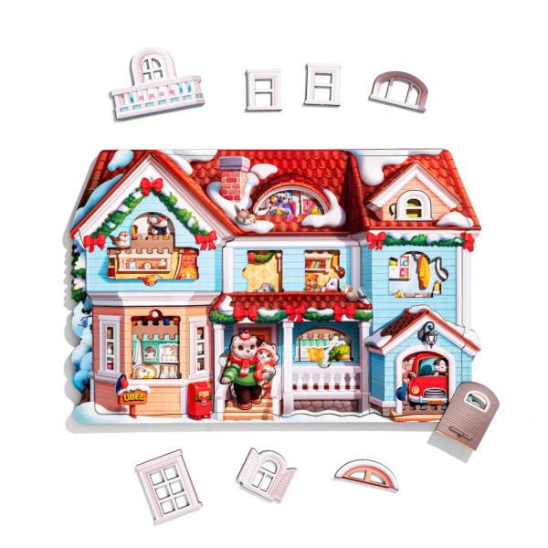 Пазл дитячий фігурний "Котячий дім" (ПСД248) PSD248, 88 елементів (PSD248)