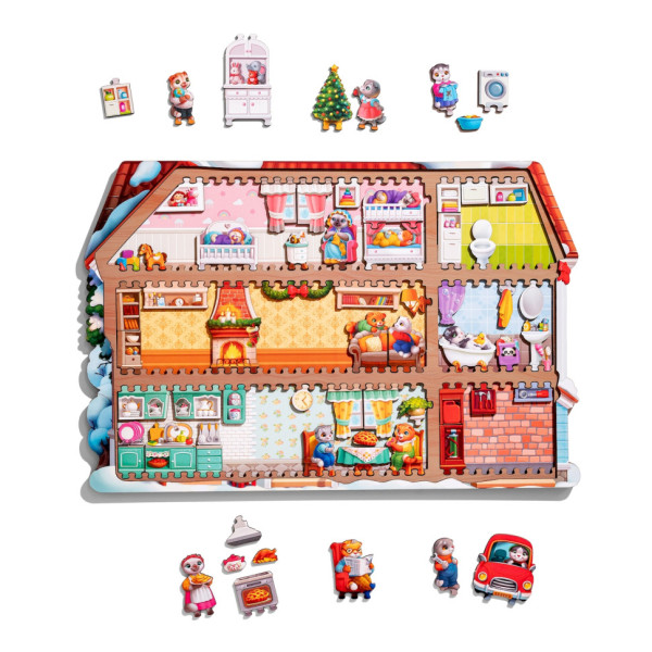 Пазл дитячий фігурний "Котячий дім" (ПСД248) PSD248, 88 елементів (PSD248)