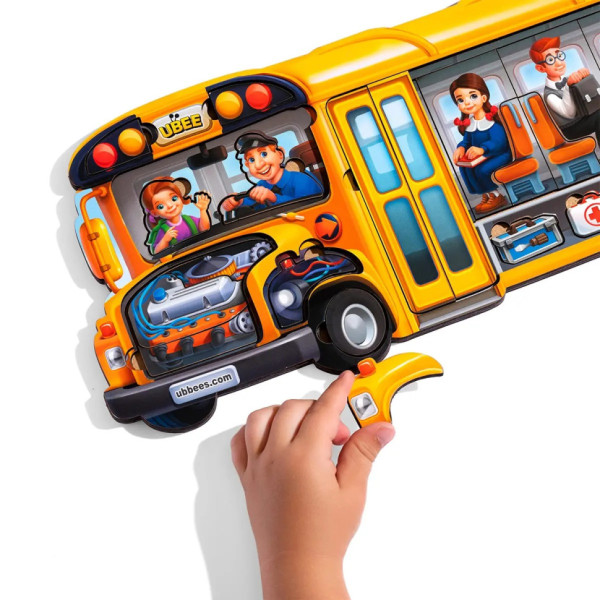 Дерев'яний пазл-вкладиш "Шкільний автобус" (ПСД270) PSD270 (PSD270)