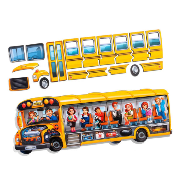 Дерев'яний пазл-вкладиш "Шкільний автобус" (ПСД270) PSD270 (PSD270)