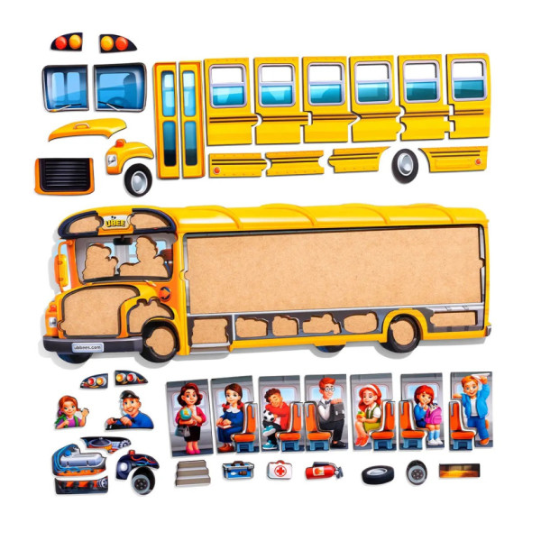 Дерев'яний пазл-вкладиш "Шкільний автобус" (ПСД270) PSD270 (PSD270)