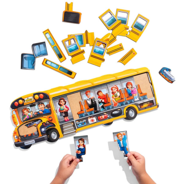 Дерев'яний пазл-вкладиш "Шкільний автобус" (ПСД270) PSD270 (PSD270)