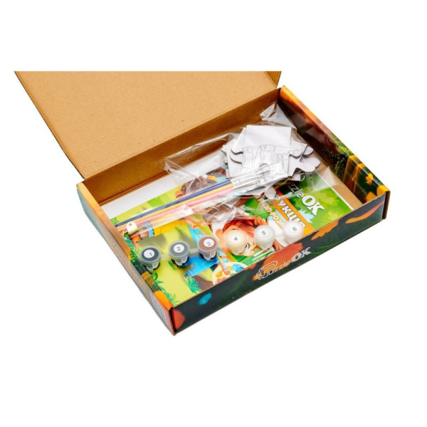 Деревʼяний пазл-розмальовка А5 "Корівка" Puz-22936 пензлик, фарби, клейка плівка (Puz-22936)