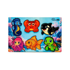 Деревянный пазл-вкладыш "Умный мир: Морские друзья" Puz-88748 А5, 18 элементов в магазине товаров для дома Евро Буд
