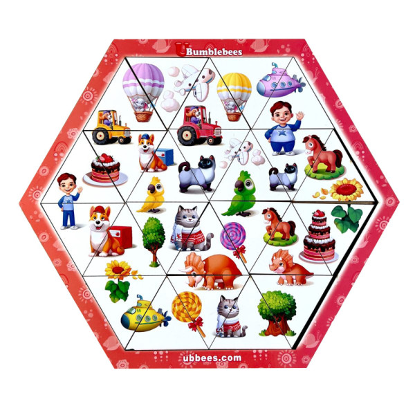 Дерев'яний пазл-головоломка "Колір та розмір" Ubumblebees (ПСФ126) PSF126, 24 деталі (PSF126)