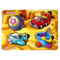 Дерев'яний пазл-вкладиш "Іграшки-1" Ubumblebees (ПСФ116) PSF116 фон із підказкою (PSF116)
