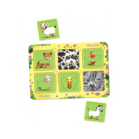 Дерев'яний пазл-сортер "Де чий візерунок?" Ubumblebees (ПСФ086) PSF086 трафарети  (PSF086)