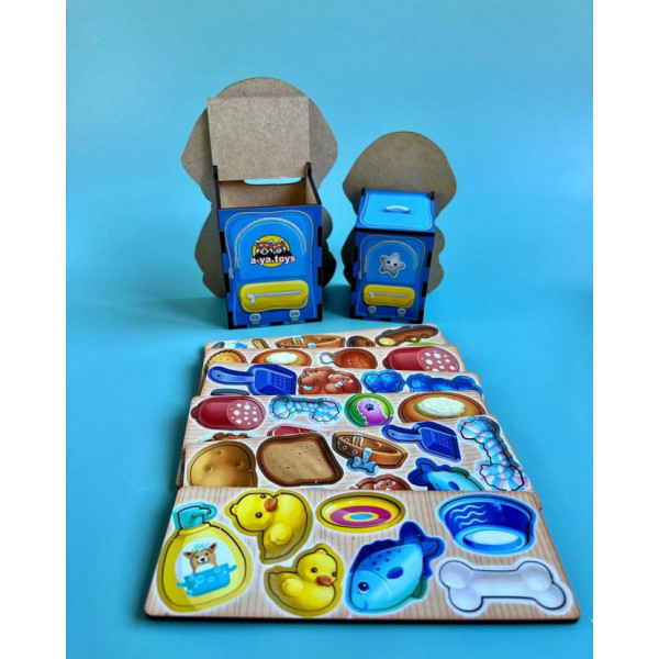 Настільна розвиваюча гра "Нагодуй песиків" Ubumblebees (ПСФ113) PSF113 пазл-сортер (PSF113)