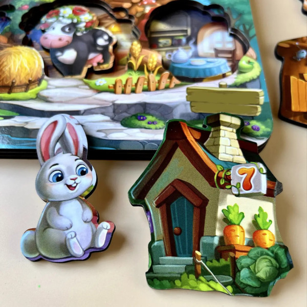 Дерев'яний пазл-вкладиш "Де чий будиночок на дереві?" Ubumblebees (ПСД172) PSD172 тришаровий (PSD172)