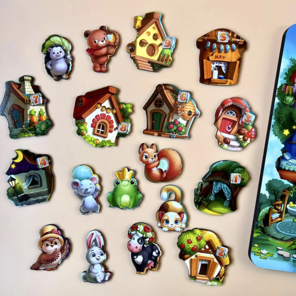 Дерев'яний пазл-вкладиш "Де чий будиночок на дереві?" Ubumblebees (ПСД172) PSD172 тришаровий (PSD172)