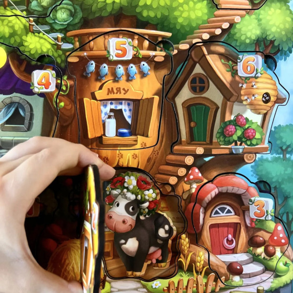 Дерев'яний пазл-вкладиш "Де чий будиночок на дереві?" Ubumblebees (ПСД172) PSD172 тришаровий (PSD172)
