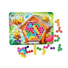 Дерев'яний пазл-вкладиш "Веселі бджілки" Ubumblebees (ПСД165) PSD165 сортер-тетріс (PSD165)