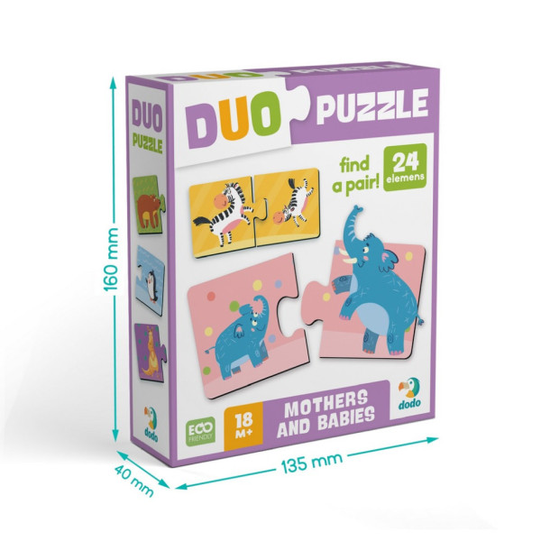 Детский пазл "ДУО-Мама и малыш" 300692, 24 элемента(300692)