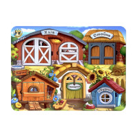 Дерев'яний пазл-вкладиш "Ферма" Ubumblebees (ПСД174) PSD174 тришаровий (PSD174)