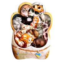 Дерев'яний пазл-вкладиш "Котики-муркотики" Ubumblebees (ПСФ133) PSF133      (PSF133)