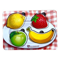 Дерев'яний пазл-вкладиш "Фрукти" Ubumblebees  (ПСФ123) PSF123 фон із підказкою (PSF123)