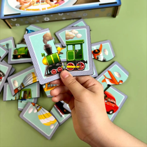 Настільна розвиваюча гра-пазл "Види транспорту" Ubumblebees (ПСФ073) PSF073, 12 картинок-половинок (PSF073)