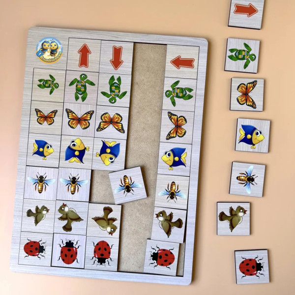 Дерев'яна настільна гра "Вкажіть напрямок - 2" Ubumblebees (ПСФ007) PSF007 пазл-сортер (PSF007)
