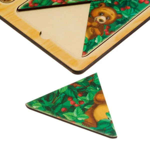 Дерев'яний пазл-вкладиш "Їжачки та ведмеді" Ubumblebees (ПСД186) PSD186 в рамці  (PSD186)