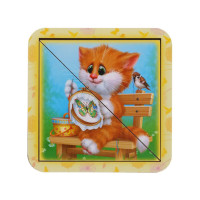 Дерев'яний пазл-вкладиш "Котик - 5" Ubumblebees (ПСД116) PSD116 розрізний (PSD116)