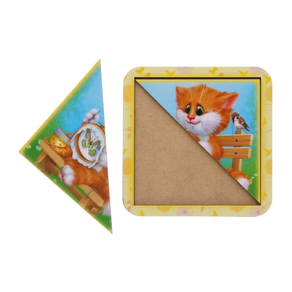 Дерев'яний пазл-вкладиш "Котик - 5" Ubumblebees (ПСД116) PSD116 розрізний (PSD116)