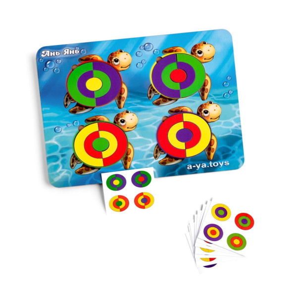 Дерев'яний пазл-сортер "Черепашки - кольори" Ubumblebees (ПСД138) PSD138 із завданнями (PSD138)