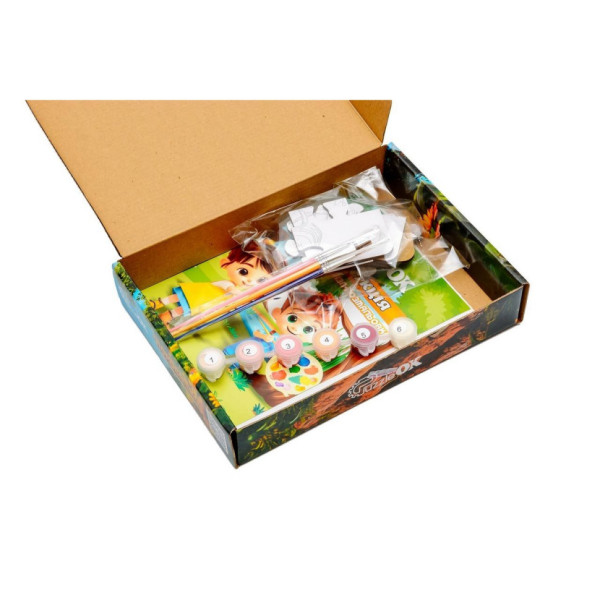 Деревянный пазл-раскраска А5 "Поросенок" Puz-22939 кисточка, краски, клейкая пленка(Puz-22939)