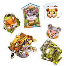 Дерев'яний пазл-вкладиш  "Збери тварин" Ubumblebees (ПСФ134) PSF134, 39 деталей (PSF134)