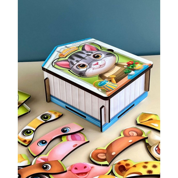 Дерев'яний пазл-вкладиш  "Збери тварин" Ubumblebees (ПСФ134) PSF134, 39 деталей (PSF134)