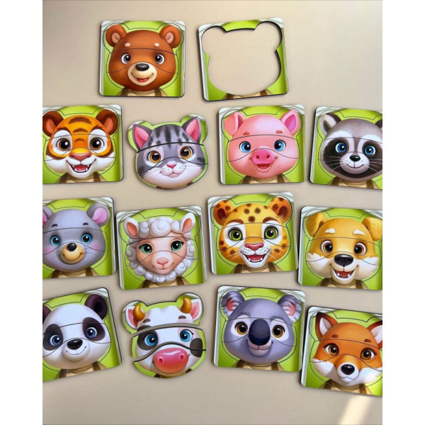 Дерев'яний пазл-вкладиш  "Збери тварин" Ubumblebees (ПСФ134) PSF134, 39 деталей (PSF134)