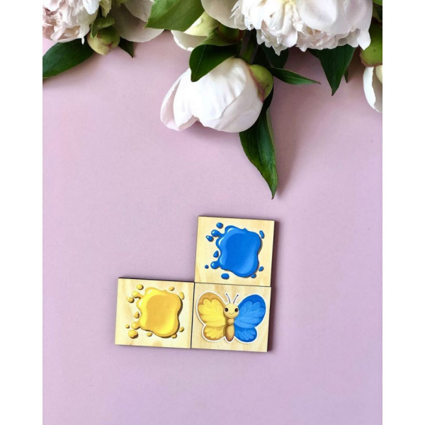 Дерев'яний пазл-сортер "Метелики" Ubumblebees (ПСФ106) PSF106 вивчення кольорів (PSF106)