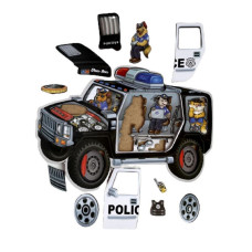 Дерев'яний пазл-сортер "Поліція" Ubumblebees (ПСФ111) PSF111, 25 деталей (PSF111)