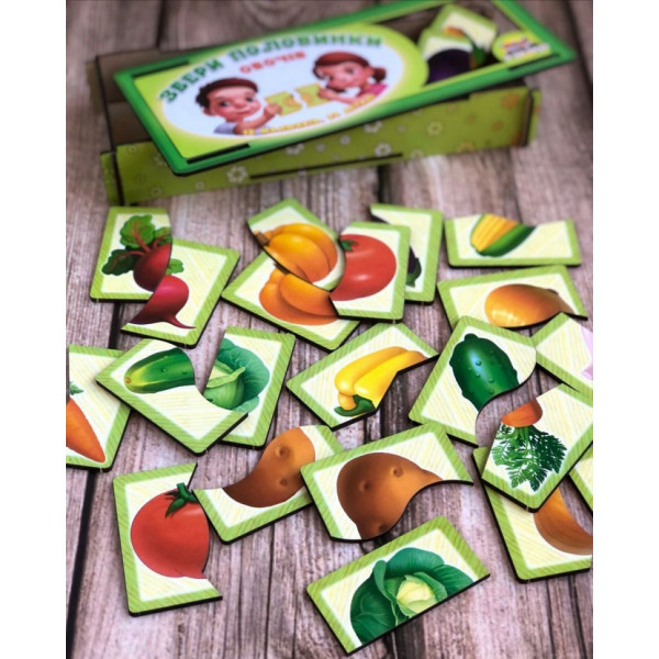 Настільна розвиваюча гра-пазл "Овочі" Ubumblebees (ПСФ074) PSF074, 12 картинок-половинок (PSF074)