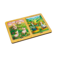 Дерев'яний пазл-вкладиш "Вівці та гуси" Ubumblebees (ПСД181) PSD181 в рамці (PSD181)