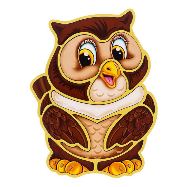 Дерев'яний пазл-вкладиш "Сова" Ubumblebees (ПСД087) PSD087 пазл-контур (PSD087)