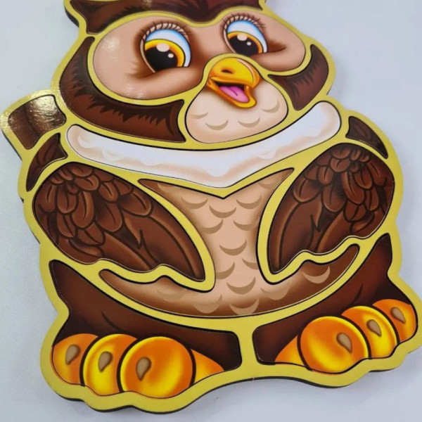 Дерев'яний пазл-вкладиш "Сова" Ubumblebees (ПСД087) PSD087 пазл-контур (PSD087)