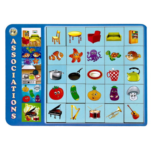 Дерев'яний пазл-вкладиш "Асоціації - 1" Ubumblebees (ПСД098) PSD098, 25 плашок  (PSD098)