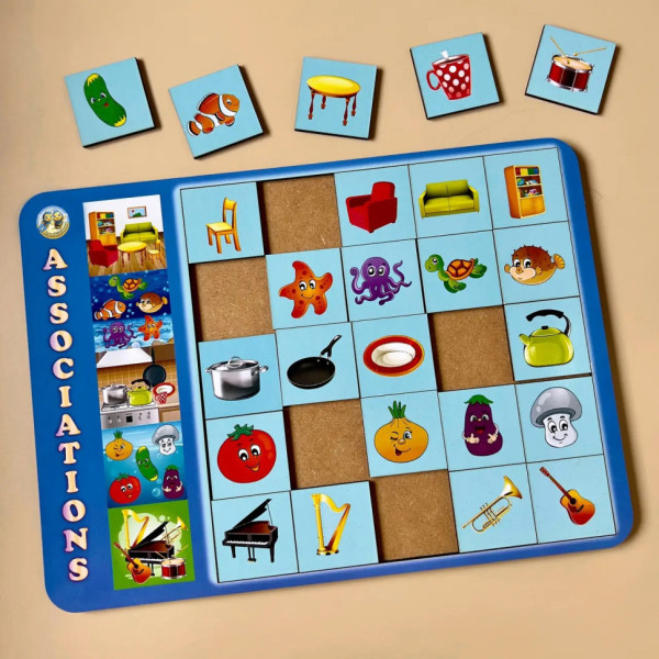 Дерев'яний пазл-вкладиш "Асоціації - 1" Ubumblebees (ПСД098) PSD098, 25 плашок  (PSD098)