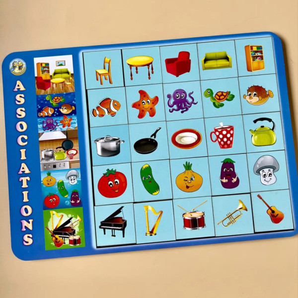 Дерев'яний пазл-вкладиш "Асоціації - 1" Ubumblebees (ПСД098) PSD098, 25 плашок  (PSD098)