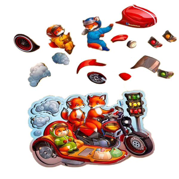 Пазл Багатошарові вкладки "Лисенята на мотоциклі" (ПСД211) PSD211, 39 елементів (PSD211)