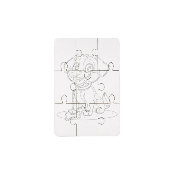 Деревʼяний пазл-розмальовка А5 "Собачка" Puz-22940 пензлик, фарби, клейка плівка (Puz-22940)