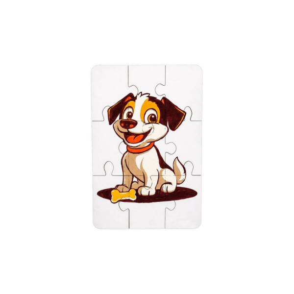 Деревʼяний пазл-розмальовка А5 "Собачка" Puz-22940 пензлик, фарби, клейка плівка (Puz-22940)