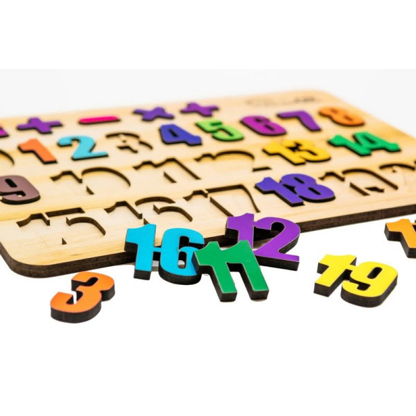 Деревянный пазл-вкладыш "Цифры" Puz-11230 А4, 27 элементов (Puz-11230)