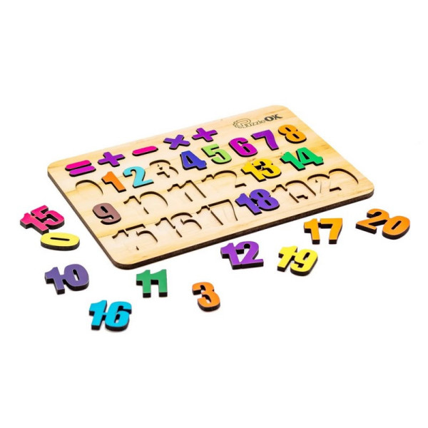 Деревянный пазл-вкладыш "Цифры" Puz-11230 А4, 27 элементов (Puz-11230)