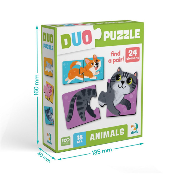 Детский пазл "ДУО-Животные-половинки" 300689, 24 элемента(300689)