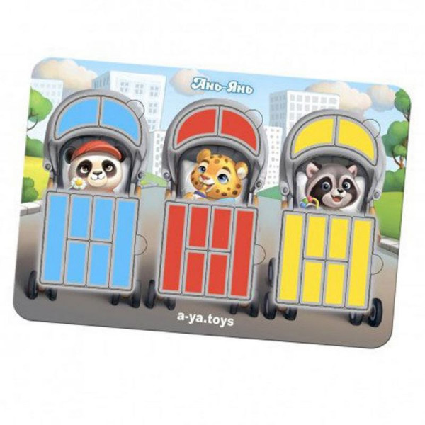 Дерев'яний пазл-сортер "Коляски" Ubumblebees (ПСФ089) PSF089, 27 деталей та 12 карток (PSF089)