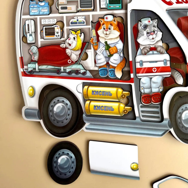 Дерев'яний пазл-сортер "Швидка допомога" Ubumblebees (ПСФ020) PSF020 (PSF020)